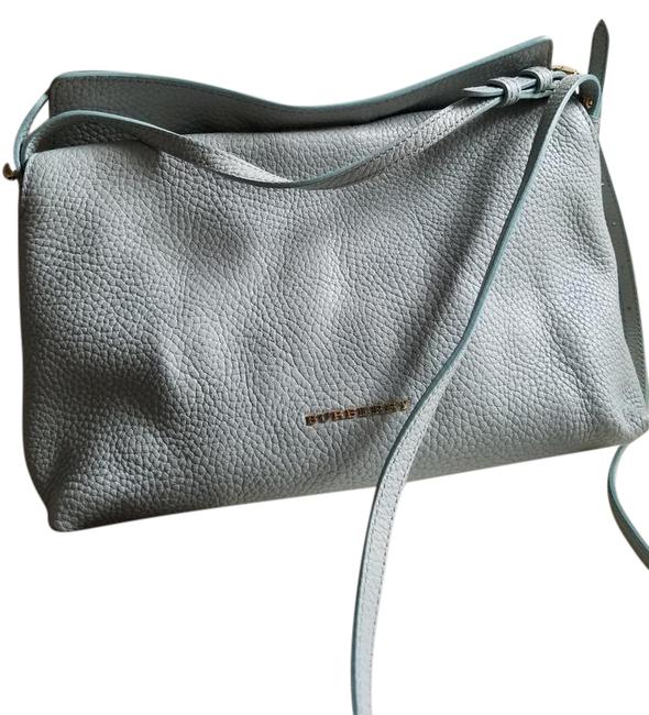 Burberry Small Leah Sky Blue Pebbled Leather Clutch