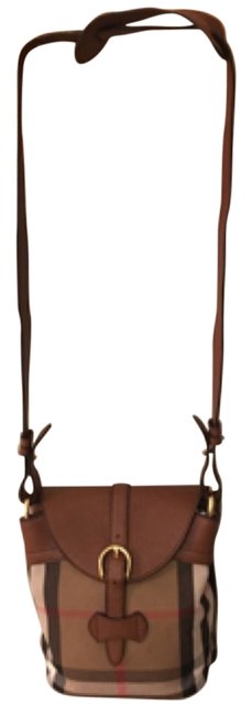 Burberry Small Sycamore House Check FabricLeather Cross Body Bag