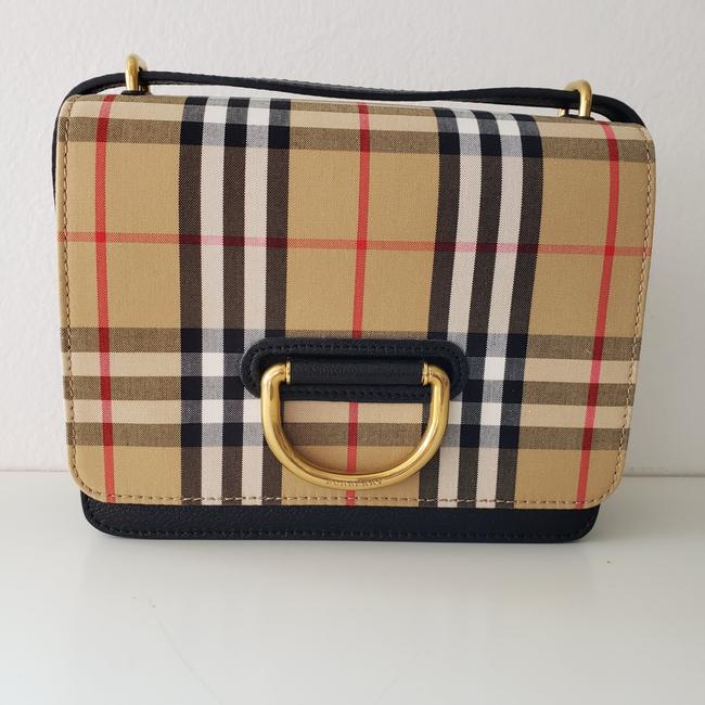 Burberry Small Vintage Check D ring Leather Cross Body Bag