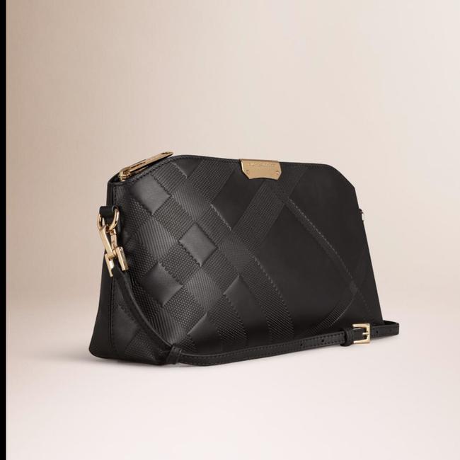 Burberry Smooth Leather Check Small Chichester Black Clutch