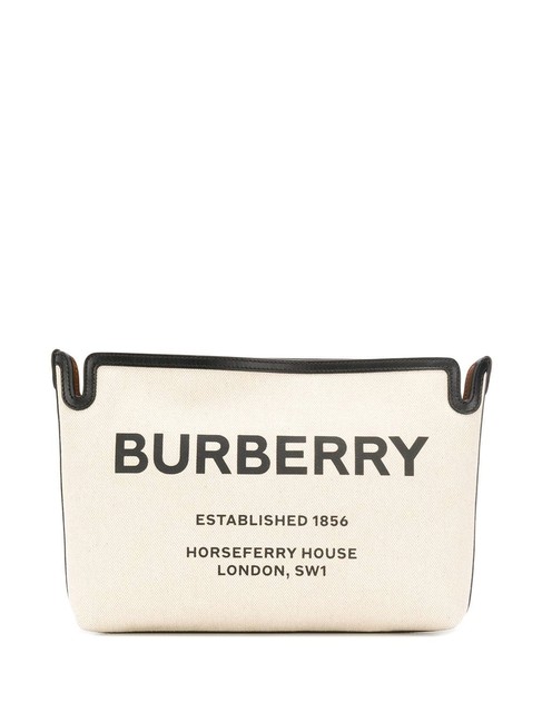 Burberry Spk New Medium White Leather Clutch