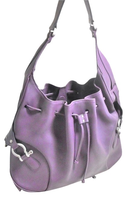 Burberry Stirrup Detailing Purple Hobo Bag