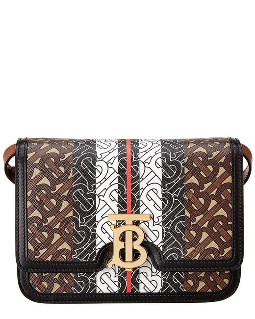 Burberry Stripe Tb Monogram Leather Cross Body Bag