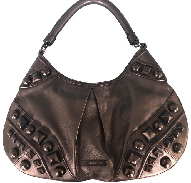 Burberry Studded Black Leather Hobo Bag