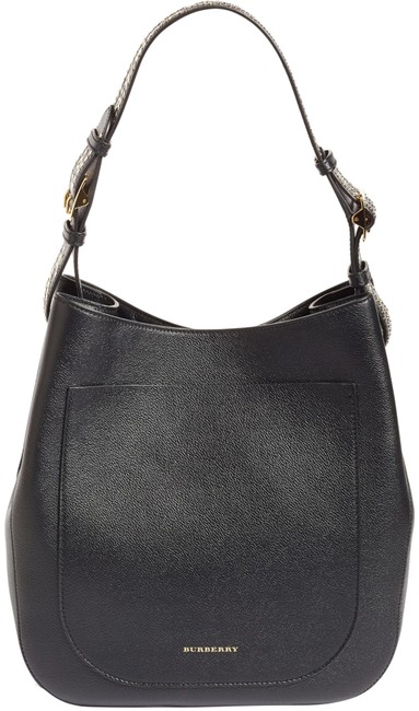 Burberry Studded Elmstone Purse Black Leather Hobo Bag