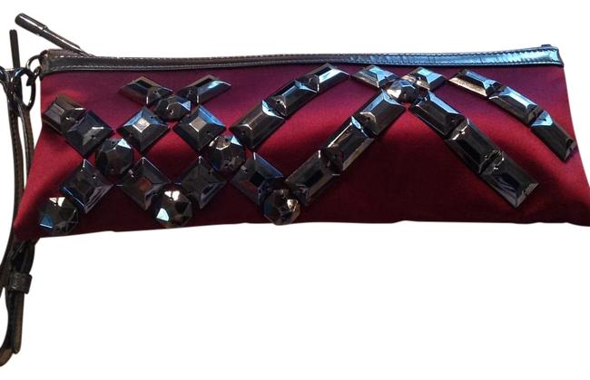 Burberry Stunning Wrist OrBurgundy Silk Clutch