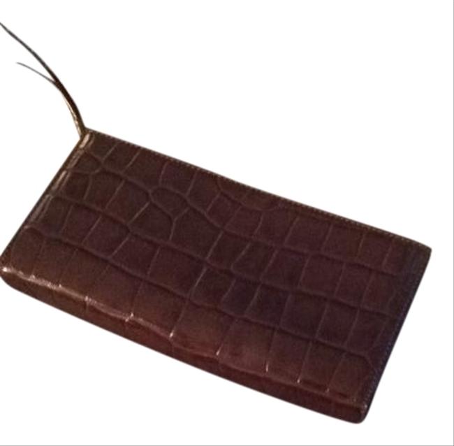 Burberry Super Luxe Brown Crocodile Leather Clutch