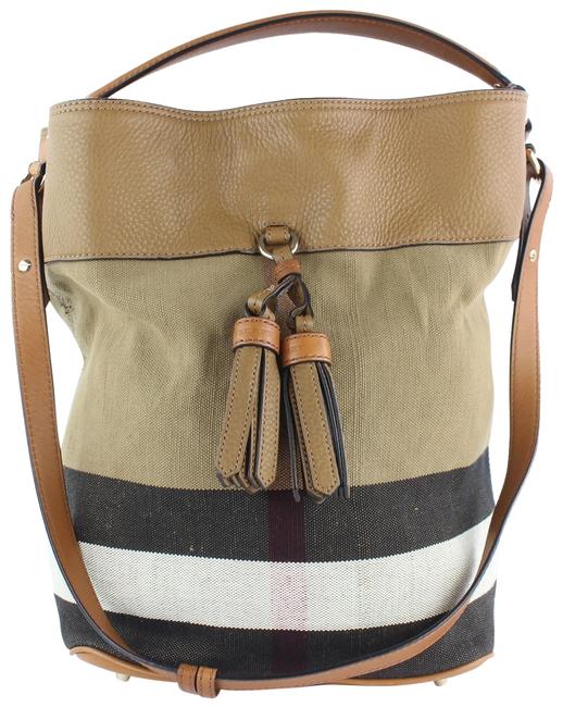 Burberry Susanna Tassel House Nova Check Medium 10burz1220 Brown Canvas Hobo Bag