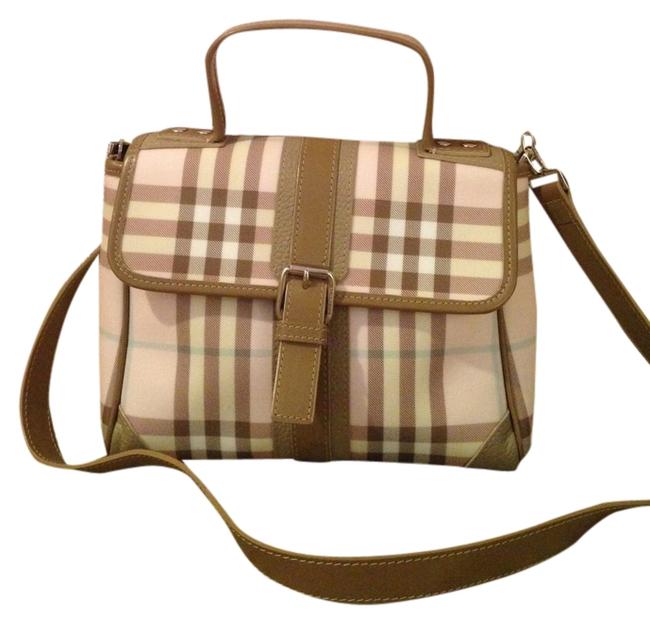 Burberry TanPink Leather Cross Body Bag