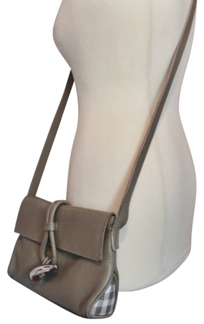 Burberry Toggle Taupe Leather Cross Body Bag