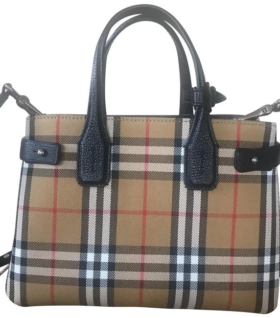 Burberry Tote Banner Small Vintage Check Black Cross Body Bag