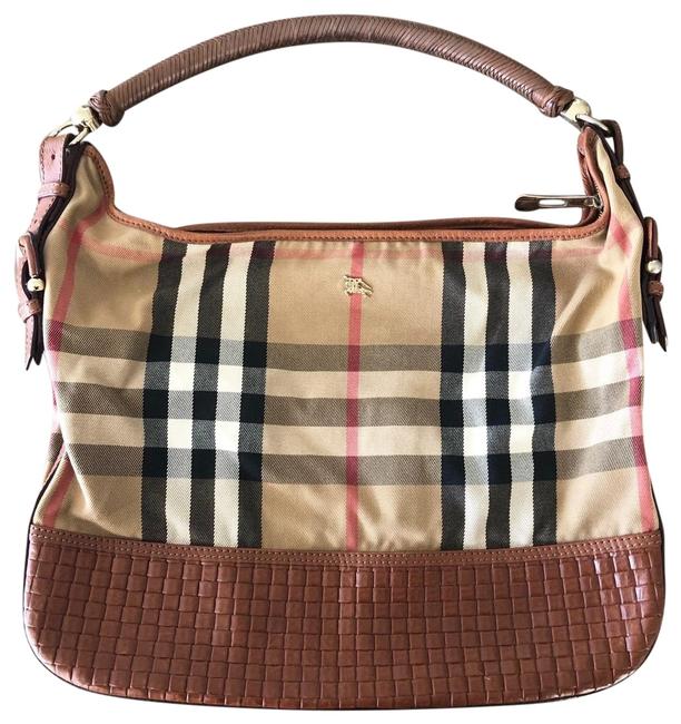 Burberry Tote Brown Beige Hobo Bag