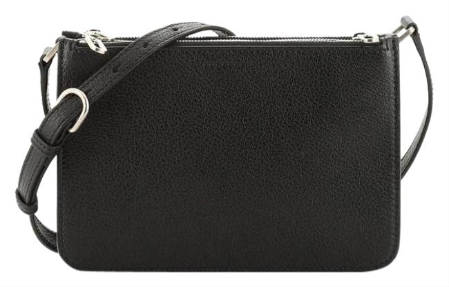 Burberry Triple Zip Small Black Leather Cross Body Bag