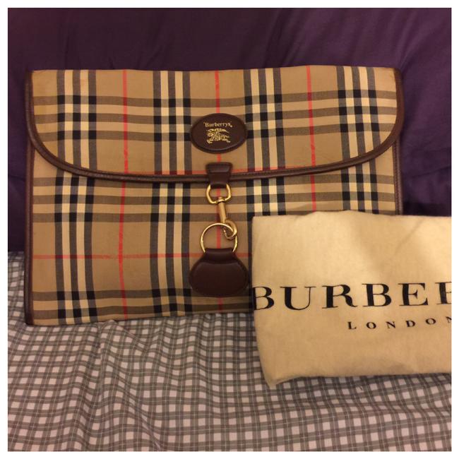Burberry Vintage Canvas Brown Clutch