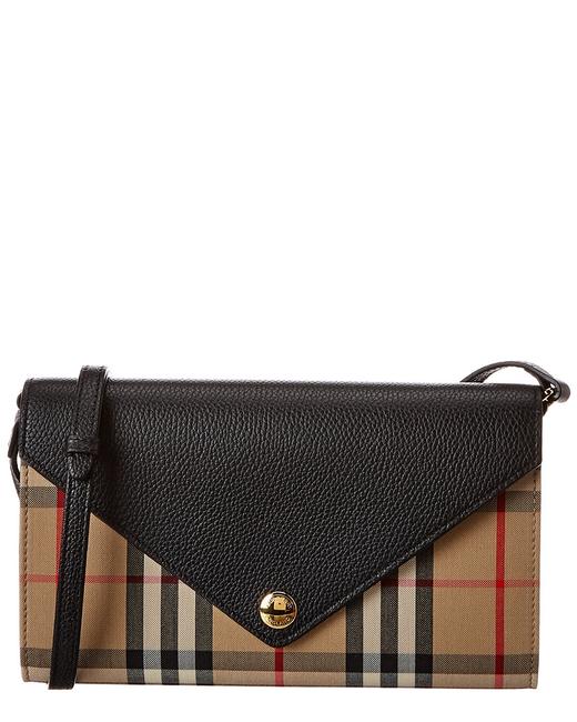Burberry Vintage CheckLeather Detachable Strap Wallet Cross Body Bag