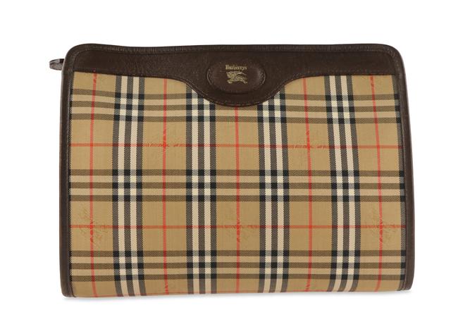 Burberry Vintage Horseferry Check Multicolor Canvas Clutch