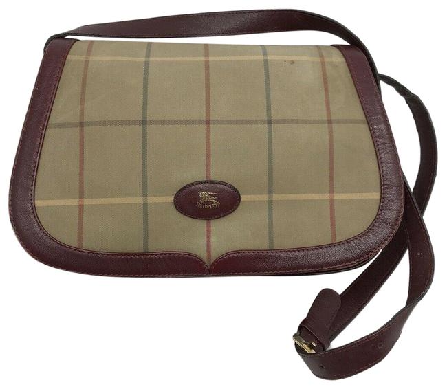 Burberry Vintage Tan Fabric Cross Body Bag