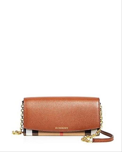 Burberry Wallet on Chain Henley House Check Brown Cross Body Bag