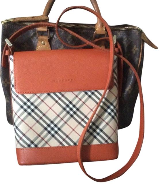 Burberry Way Orange Canvass Cross Body Bag
