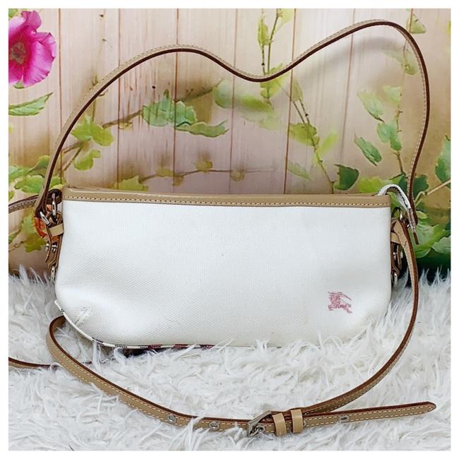 Burberry White Cream Canvas Cross Body Bag
