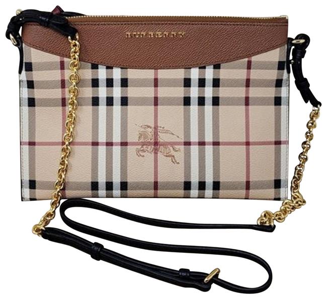 Burberry Wrislet Or BrownCream Cross Body Bag