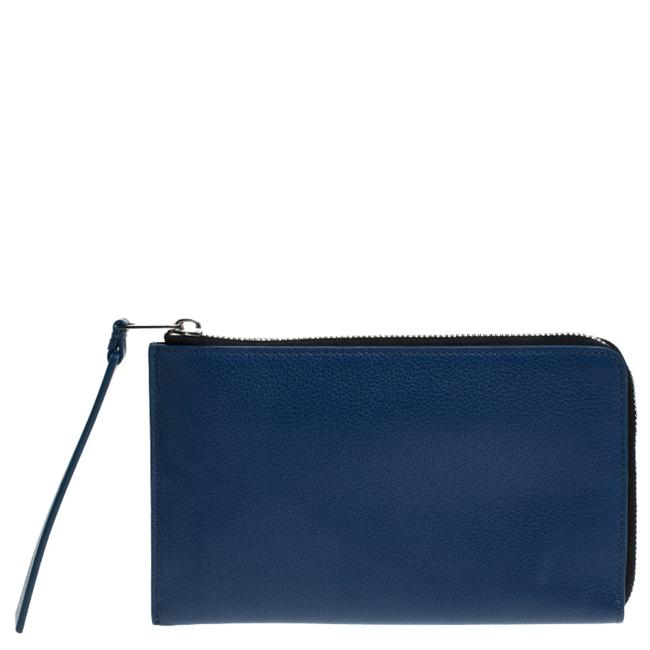 Burberry Wristlet Blue Leather Clutch