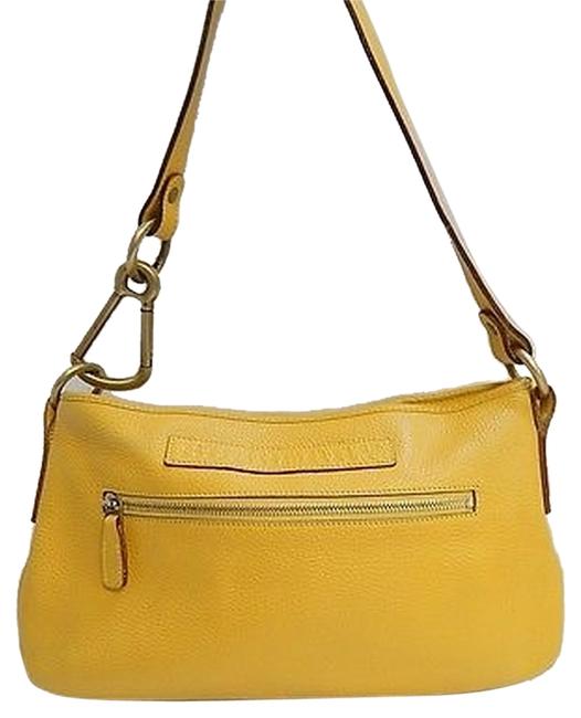 Burberry Yellow Pebbled Leather Shoulder Bag Italy