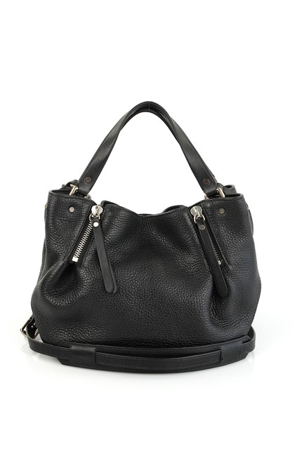 Burberry Zip Black Check Leather Hobo Bag
