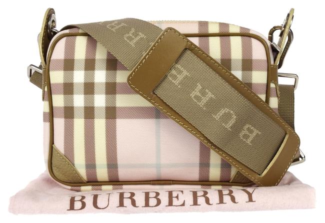 Burberry Clutch 2way Check Pvc Leather Vintage Pink Leatherpvc Shoulder Bag