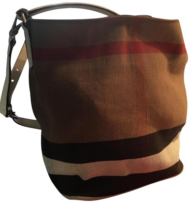 Burberry Ashby Plaid Canvas Shoulder Bag