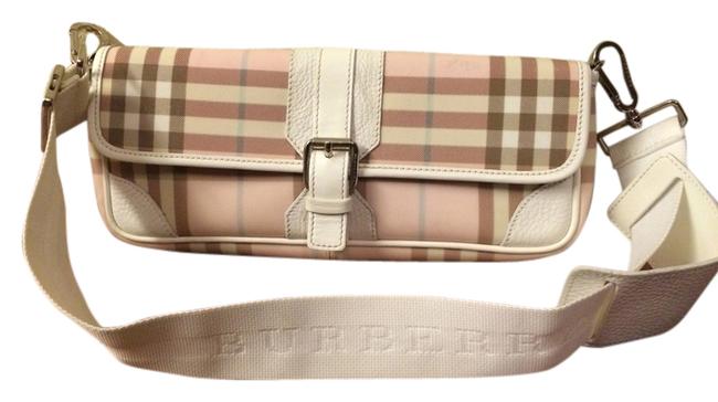 Burberry Clutch Bag White Pink Grey Pvc Shoulder Bag