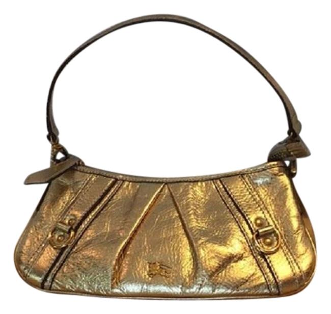 Burberry Baguette Gold Silver Shoulder Bag