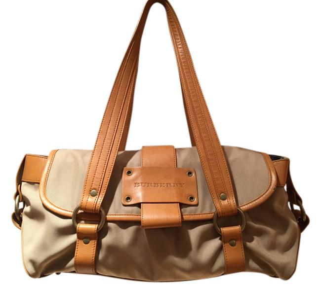 Burberry Barrel Came Canvas Shoulder Bag