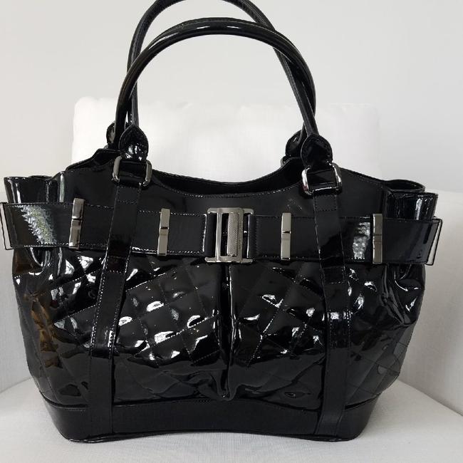 Burberry Beaton Black Patent Leather Shoulder Bag