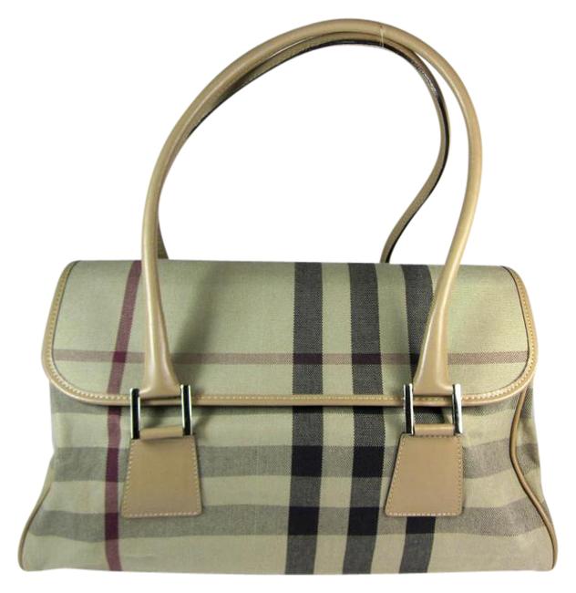Burberry Beige Nova Check LeatherJacquard Shoulder Bag