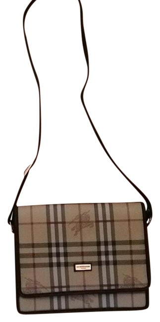 Burberry Beige Red and Black Nova Check Leather Shoulder Bag