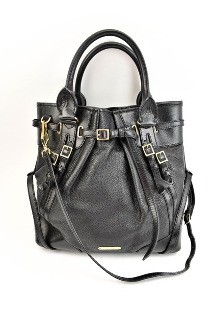 Burberry Black LeatherNova Check Logo Rv Shoulder Bag