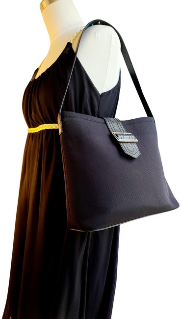 Burberry Black Leather Nylon Shoulder Bag