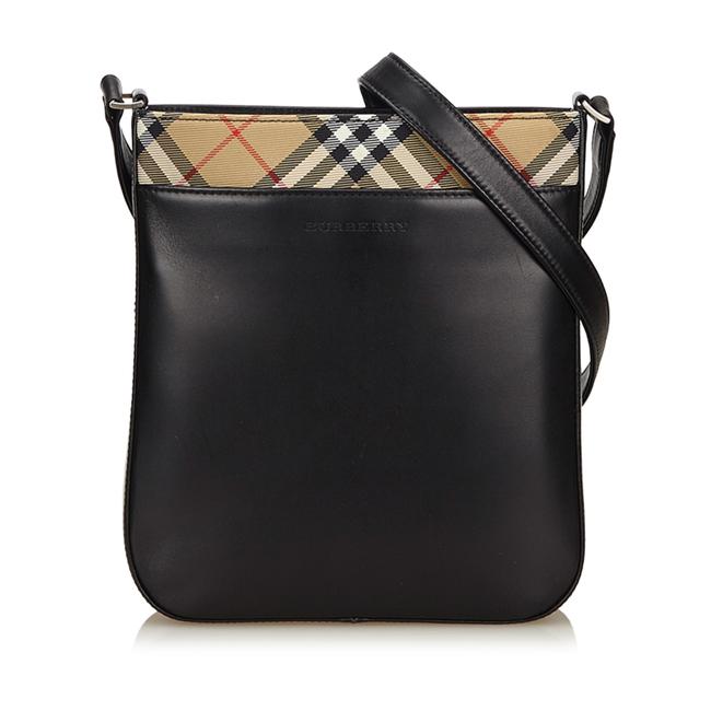 Burberry Black Leather X Others X Fabric X Nylon Shoulder Bag