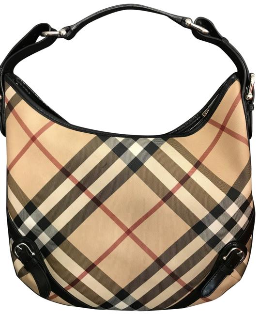 Burberry Black Nova Check Leather Shoulder Bag