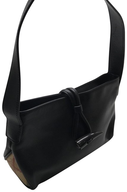 Burberry Black Soft Leather Shoulder Bag