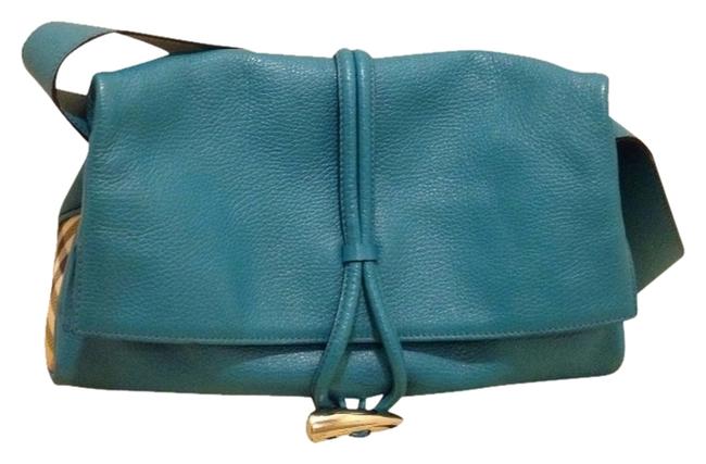 Burberry Blue Teal Leather Shoulder Bag