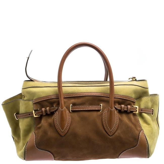 Burberry Bowling Green Brown Nubuck Leather Shoulder Bag