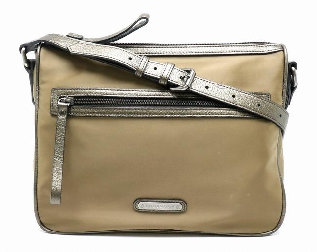 Burberry BronzeKhakiMetallic NylonLeather Shoulder Bag