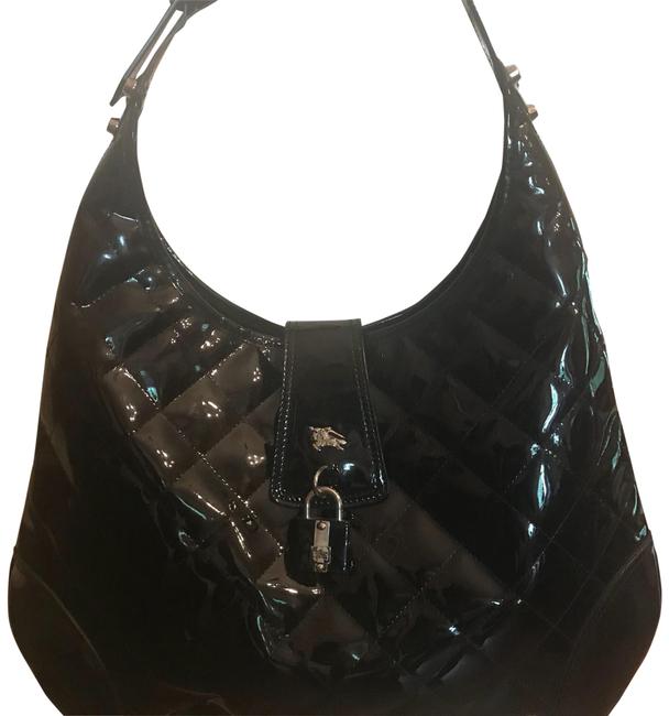 Burberry Brooke Black Patent Leather Shoulder Bag