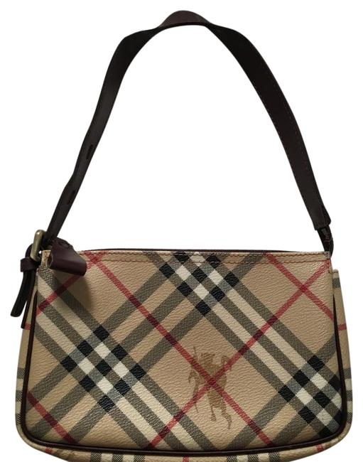 Burberry Brown Canvas Leather Shoulder Bag