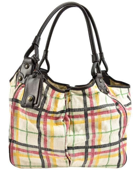 Burberry Brown LeatherNova Check Large Tote Rr Shoulder Bag