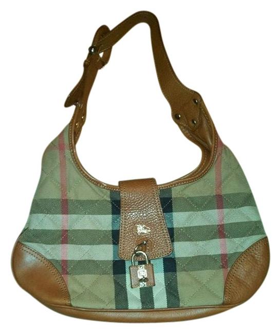 Burberry Brown LeatherCloth Shoulder Bag