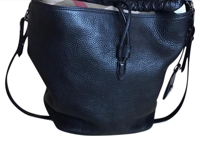 Burberry Bucket Black Leather Shoulder Bag