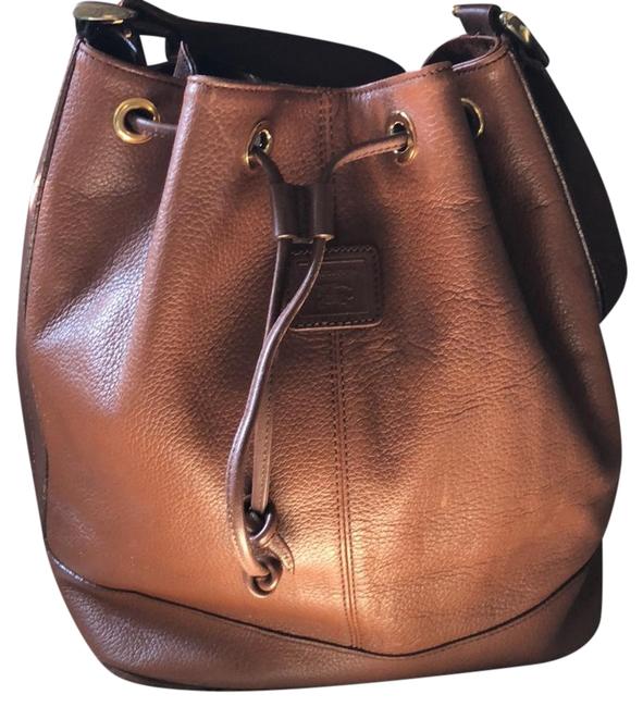 Burberry Bucket Cognac Leather Shoulder Bag